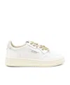 Autry Medalist Low Sneakers In White Leather And Suede Heel Tab In White