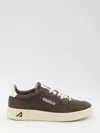 Autry Low-top Suede Sneakers With Rubber Sole And Lace-up Closure In Green
