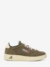 Autry Low-top Suede Sneakers With Rubber Sole And Lace-up Closure In Green
