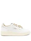 Autry Medalist Low Sneakers In White Leather And Suede Heel Tab In White