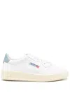 Autry 'medalist Low' White Sneakers With Navy Blue Heel Tab