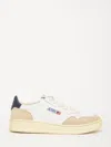 Autry Blue Leather Fabric Sneakers In White