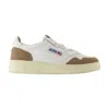Autry Medalist Low Sneakers In Goatskin And Suede In Multi