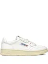 Autry Leather Sneakers With Micro-perforations And Cushioned Collar In Multi