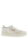 Autry Medalist Low Sneakers In Worn-out Effect Suede With Rhinestones