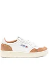Autry Champion Sneakers With Brown Inserts In Bianco E Marrone