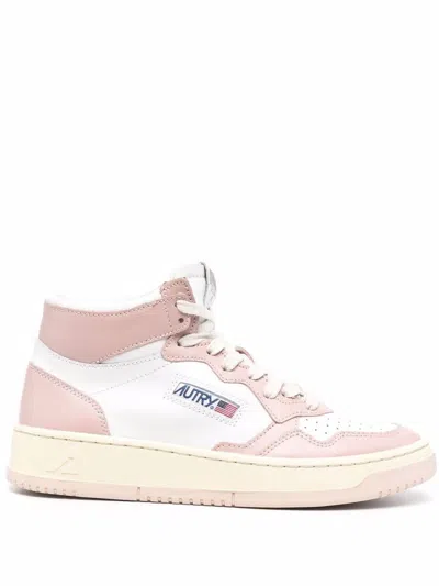 Autry 'medalist' Sneakers In Bianco E Rosa