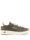 Autry Low-top Suede Sneakers With Rubber Sole And Lace-up Closure In Green