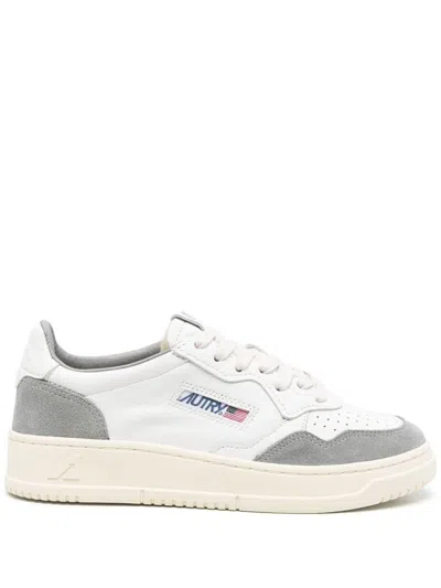 Autry Medalist Sneakers In Leather With Grey Suede