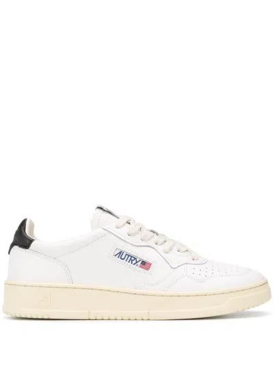 Autry 'medalist' Sneakers In White And Black Leather