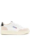 Autry 'medalist' White Low Top Sneakers With Beige Suede Details