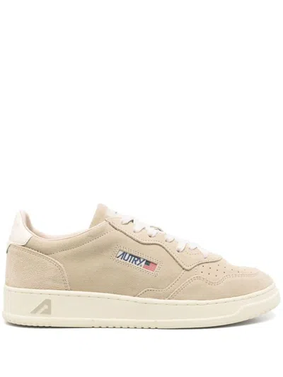 Autry Medalist Sneakers In White And Black With Suede