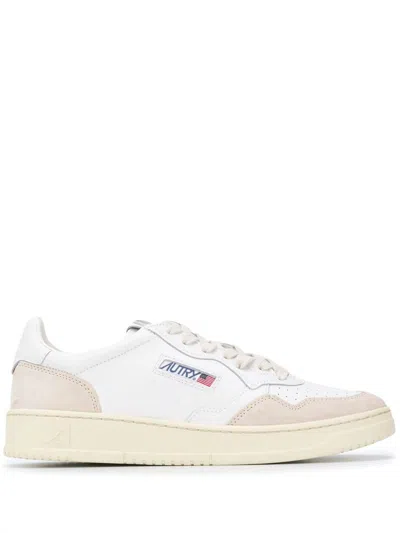 Autry Medalist Sneakers In White And Black With Suede