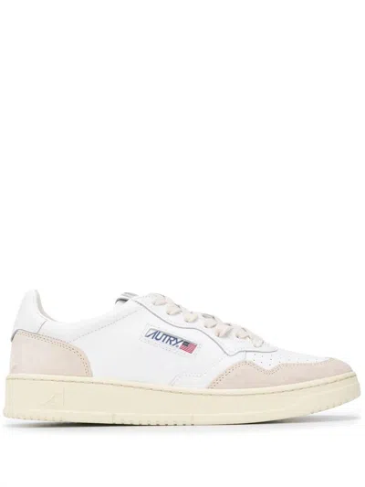 Autry Medalist Sneakers In White And Black With Suede