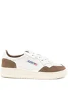 Autry Medalist Sneakers In White Leather With Brown Suede In Multicolour