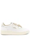 Autry Medalist Low Sneakers In White Leather And Suede Heel Tab In White