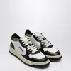 Autry Low-top Sneakers With Textured And Smooth Leather Design In White