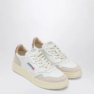 Autry Medalist Sneakers In White/brown Leather And Suede