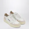 Autry Medalist Sneakers In White/burgundy Leather And Suede In White