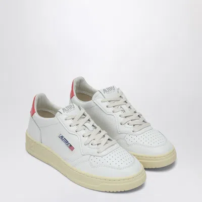 Autry Medalist Sneakers In White/coral Pink Leather
