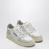 Autry Leather And Suede Sneakers With Rubber Sole In White