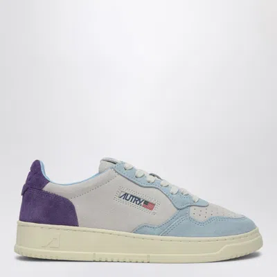 AUTRY MEDALIST SNEAKERS IN WHITE/LIGHT BLUE/MAUVE SUEDE