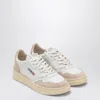 Autry Medalist Low White Canvas And Pink Leather Sneakers