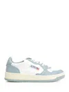 Autry Medalist Low Two-tone White And Silver Blue Leather Sneakers