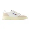 Autry White And Gold Leather And Suede Medalist Low Sneakers In Multi