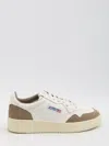 Autry Medalist Low Sneakers In Goatskin And Suede In Multi