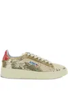 Autry Medalist Gold-colored Sneaker With Contrasting Heel And All-over Bead Application In Leather Blend W In Multi