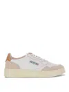 Autry Medalist Low Sneakers In White And Brown Sugar In Multi