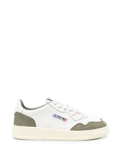 Autry Medalist Low Leather Sneakers With Smooth And Suede Paneling In Multi