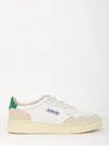 Autry Low-top Sneakers With Mixed Textures And Contrast Heel Tab In White