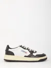 Autry 'medalist' White And Black Low Top Sneakers With Logo Patch In Multi