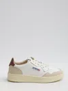 Autry 'medalist Low' White Sneakers With Suede Inserts And Contrasting Heel Tab In Multi