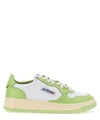 Autry White And Green Two-tone Leather Medalist Low Sneakers In Multicolor