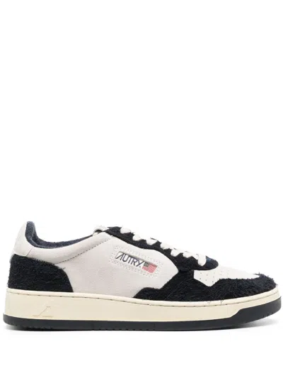 Autry Medalist Two-tone Leather Sneakers In Black