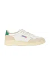 Autry Low-top Sneakers With Mixed Textures And Contrast Heel Tab In White
