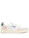 Autry Low-top Sneakers With Mixed Textures And Contrast Heel Tab In White