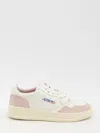 Autry 01 Sneakers In White Suede And Leather In White