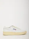 Autry Medalist Low White Sneakers With Suede Inserts And Tonal Heel Tab In Leather Man In White