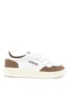 Autry Medalist Sneakers In White Leather With Brown Suede In White