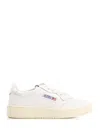 Autry Low Medalist Sneakers In White Leather E Powder E Suede Beige In Multi