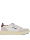 Autry Medalist Low Sneakers In White And Burgundy Suede And Leather In Multi