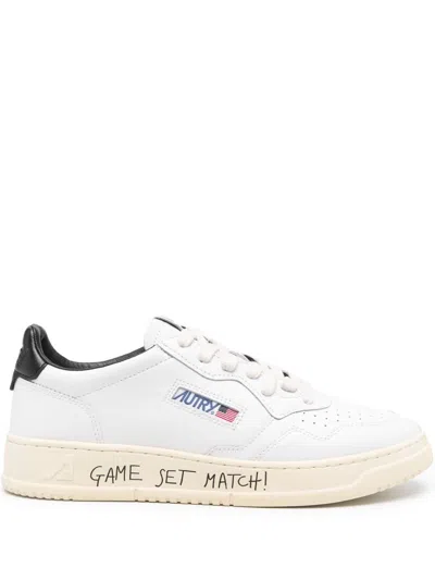 Autry White And Black Leather Medalist Sneakers