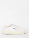 Autry Sneakers Medalist Low In Pelle Bicolore Bianco E Rosa In White