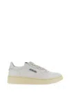Autry White And Metallic 'low Medalist' Sneakers With Lace-up Fastening In Leather In White