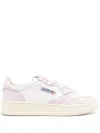 Autry Sneakers Medalist Low In Pelle Bicolore Bianco E Rosa In White
