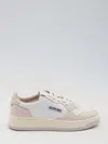 Autry 01 Sneakers In White Suede And Leather In White